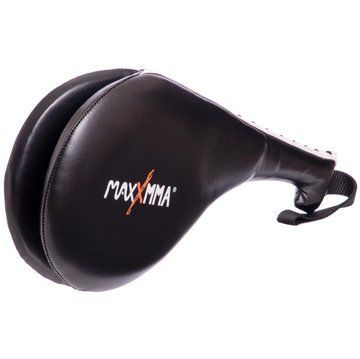 Ракетка хлопушка для тхэквондо двойная PU MAXXMMA MF01 1шт черный-белый MF01 фото