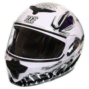 Мотошлем модуляр (flip-up) YOGE Пасть дракона M-9403-1 M-L белый-черный L (58-61) M-9403-1 фото