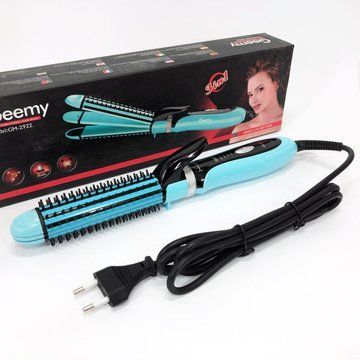 Плойка-утюжок 3в1 Geemy GM-2922 Плойка для создания объемных причесок, Стайлер для завивки. Цвет: голубой ws66272 фото