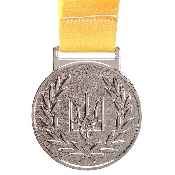 Медаль спортивная с лентой SP-Sport UKRAINE с украинской символикой C-6210 o5см золото, серебро, бронза C-6210 фото