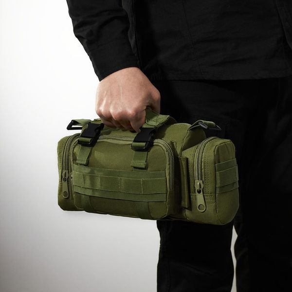 Сумка - подсумок тактическая поясная Tactical военная, сумка нагрудная с ремнем 5 литров кордура хаки ws17279 фото