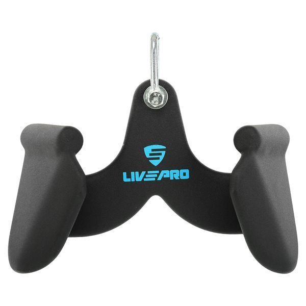 Рукоятка для тяги з вузьким хватом V-grip нековзне покриття LiveUp LP8323 27,5 см чорний LP8323 фото