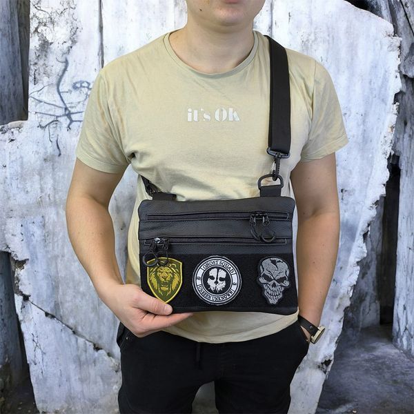 Чоловіча сумка кобура з натуральної шкіри, для скритого носіння з кобурою, чоловічий месенджер ws79323 фото
