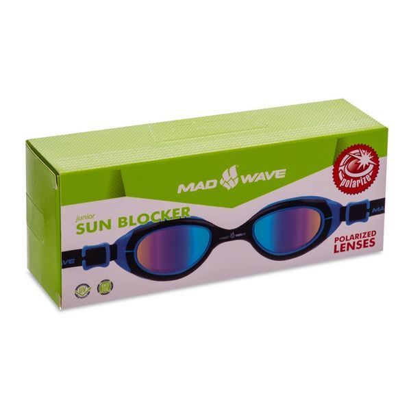 Окуляри для плавання юніорські MadWave SUN BLOKER JUNIOR M041302 чорний-синій M041302 фото