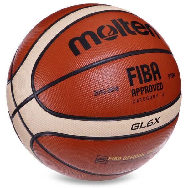 Мяч баскетбольный MOLTEN GL6X размер 6 оранжевый-бежевый GL6X фото