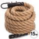 Канат для лазанья из сизаля с креплением COMBAT BATTLE ROPE Zelart FI-0910-15 15м коричневый FI-0910-15 фото 1