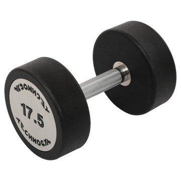 Гантель цільна професійна з поліуретановим покриттям TECHNOGYM TG-1834-17_5 1шт 17,5кг чорний-сірий TG-1834-17_5 фото