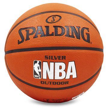 Мяч баскетбольный резиновый SPALDING NBA SILVER Outdoor 83014Z размер 5 оранжевый 83014Z фото
