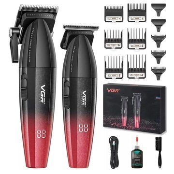 Професійний набір для стрижки волосся VGR V-640 акумуляторний Barber Combo PREMIUM. Колір: червоний ws97411-1 фото