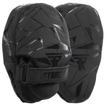 Лапа боксерская изогнутая тренировочная кожа FISTRAGE INTENSE FIGHTER VL-9348 19х5х26см 2штуки серый-черный VL-9348 фото