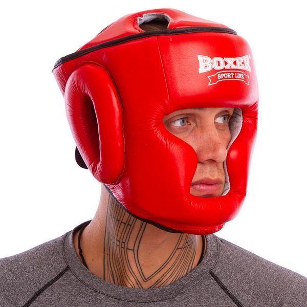 Шлем боксерский с полной защитой кожаный BOXER Элит 2033-1 М-L цвета в ассортименте M 2033-1 фото