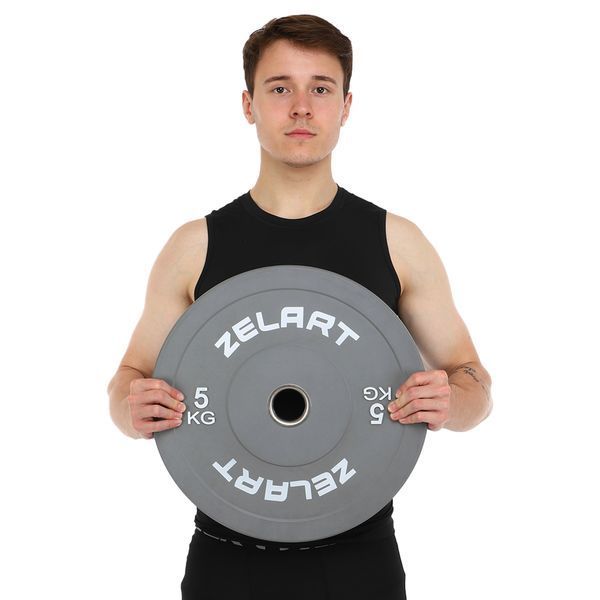 Бамперні диски гумові Zelart TA-7797-5 50.6&plusmn;0.2мм 5кг сірий TA-7797-5 фото