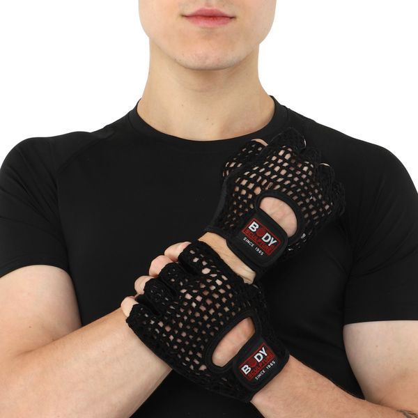 Перчатки спортивные кожаные BODY SCULPTURE WorkOut BJBW-83-H S-XL черный M BJBW-83-H фото
