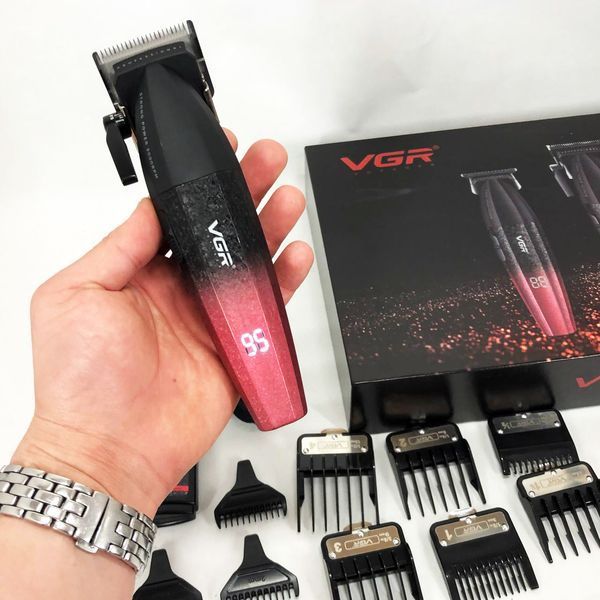 Професійний набір для стрижки волосся VGR V-640 акумуляторний Barber Combo PREMIUM. Колір: червоний ws97411-1 фото