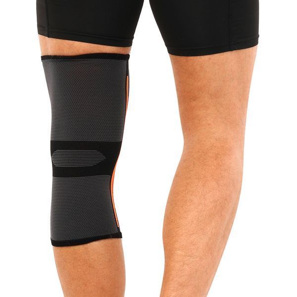 Наколенник спортивный эластичный компрессионный EXTREME 716CA S-L 1шт черный-оранжевый 716CA фото