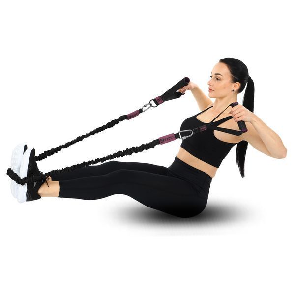 Еспандер трубчастий з карабіном у захисному рукаві RESISTANCE TUBE WITH COVER EZOUS K-05-L навантаження низьке чорний K-05-L фото