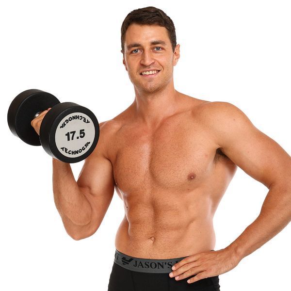 Гантель цільна професійна з поліуретановим покриттям TECHNOGYM TG-1834-17_5 1шт 17,5кг чорний-сірий TG-1834-17_5 фото