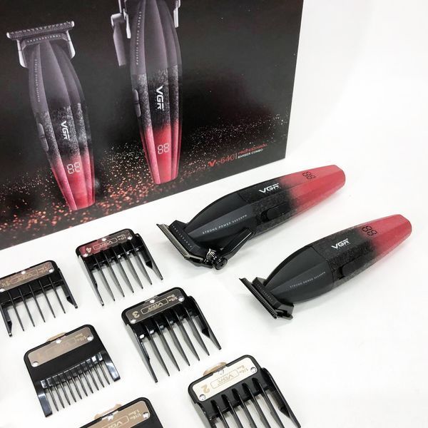 Професійний набір для стрижки волосся VGR V-640 акумуляторний Barber Combo PREMIUM. Колір: червоний ws97411-1 фото
