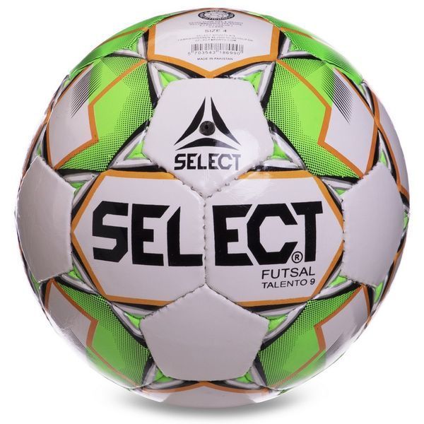 Мяч футзальный SELECT TALENTO 9 FB-2996 №4 PU белый-зеленый FB-2996 фото
