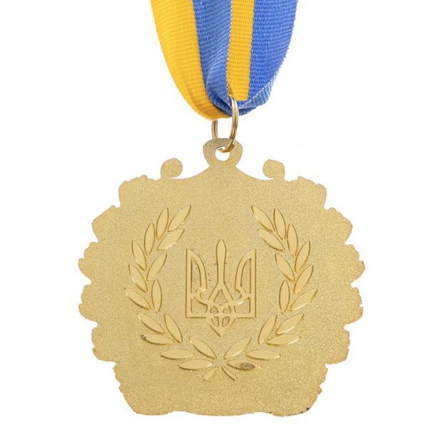 Медаль спортивная с лентой SP-Sport UKRAINE с украинской символикой C-3163 o6,5см золото, серебро, бронза C-3163 фото
