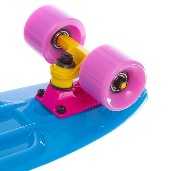 Пенни борд Penny Board круизер пластиковый 22' FISH SK-401-36 синий-желтый-фиолетовый SK-401-36 фото