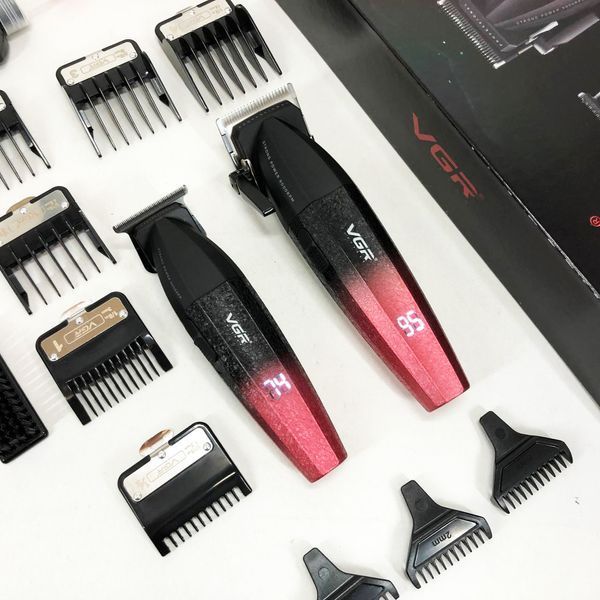 Професійний набір для стрижки волосся VGR V-640 акумуляторний Barber Combo PREMIUM. Колір: червоний ws97411-1 фото