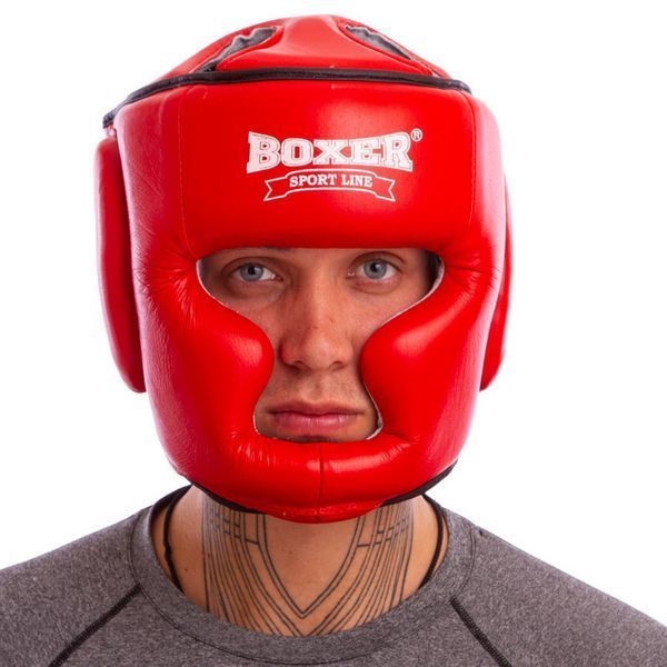 Шлем боксерский с полной защитой кожаный BOXER Элит 2033-1 М-L цвета в ассортименте M 2033-1 фото