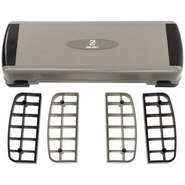 Степ-платформа для фитнеса и аэробики 3 уровня высоты Zeart FI-2585 (MD1705) 90,5x32,5x15-25см серый-черный FI-2585 фото
