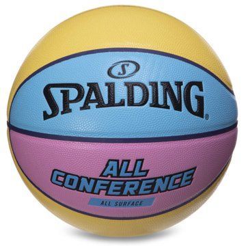 Мяч баскетбольный SPALDING ALL CONFERENCE 76896Y размер 7 желтый-голубой 76896Y фото