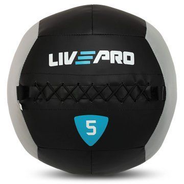 Мяч набивной медицинский для кроссфита WALL BALL LiveUp LP8100-5 5кг черный-серый LP8100-5 фото