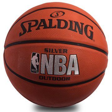 Мяч баскетбольный резиновый SPALDING NBA SILVER OUTDOOR 83016Z размер 7 коричневый 83016Z фото