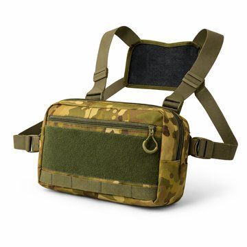Тактическая нагрудная сумка Multicam Cordura 1000D с MOLLE и патч-панелью, 5 карманов, 30&times;20&times;8 см ws18155 фото