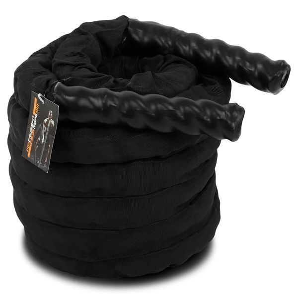 Канат для кроссфита в защитном рукаве Combat Battle Rope Zelart FI-5719-6 6м черный FI-5719-6 фото