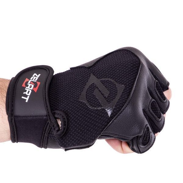 Перчатки спортивные кожаные Zelart SB-161555 S-XXL черный M SB-161555 фото