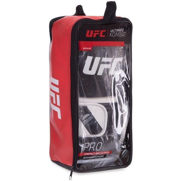 Перчатки боксерские на липучке PU UFC PRO Compact UHK-75004 S-M белый-черный UHK-75004 фото