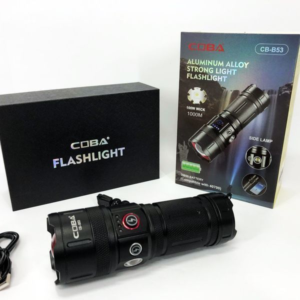 Фонарь CB-B53-TG, 3х18650, power bank, индикация заряда, Фонарик светодиодный для туриста сверхмощный ws84868 фото