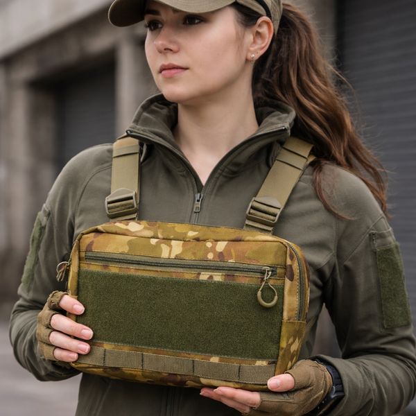 Тактична нагрудна сумка Multicam Cordura 1000D з MOLLE та патч-панеллю, 5 кишень, 30&times;20&times;8 см ws18155 фото