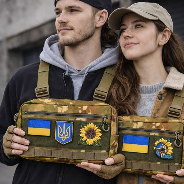 Тактична нагрудна сумка Multicam Cordura 1000D з MOLLE та патч-панеллю, 5 кишень, 30&times;20&times;8 см ws18155 фото