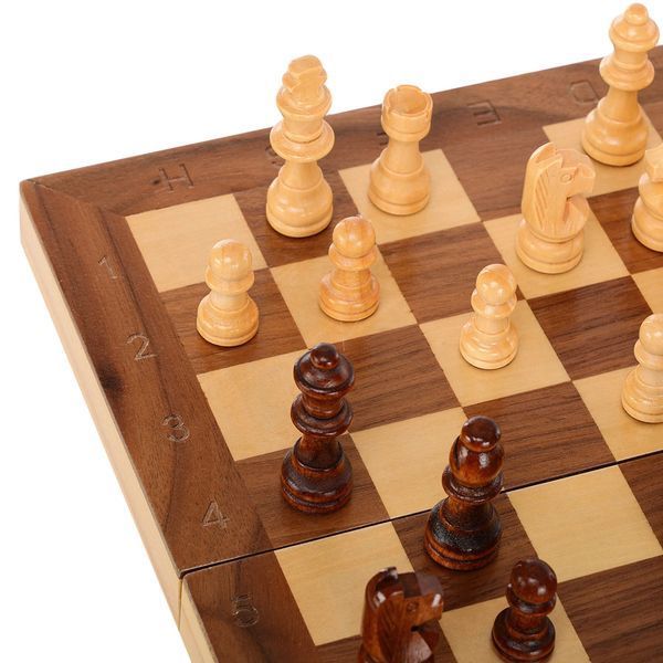 Шахматы шашки 2 в 1 набор настольных игр деревянные на магнитах PAWNSON X0027 размер 30см x 30см х 2,5см X0027 фото