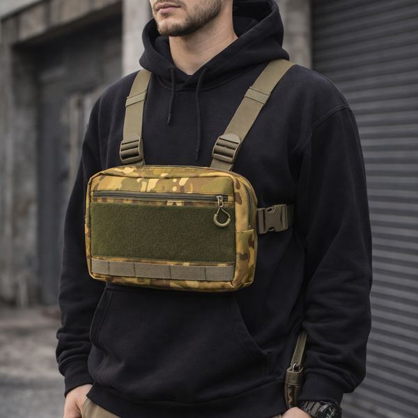 Тактична нагрудна сумка Multicam Cordura 1000D з MOLLE та патч-панеллю, 5 кишень, 30&times;20&times;8 см ws18155 фото