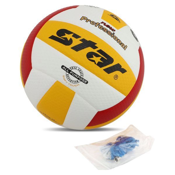 Мяч волейбольный STAR NEW PROFESSIONAL VB315-34 №5 PU белый-желтый-красный VB315-34 фото