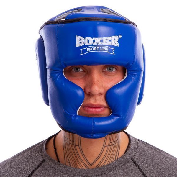 Шлем боксерский с полной защитой кожаный BOXER Элит 2033-1 М-L цвета в ассортименте L 2033-1 фото