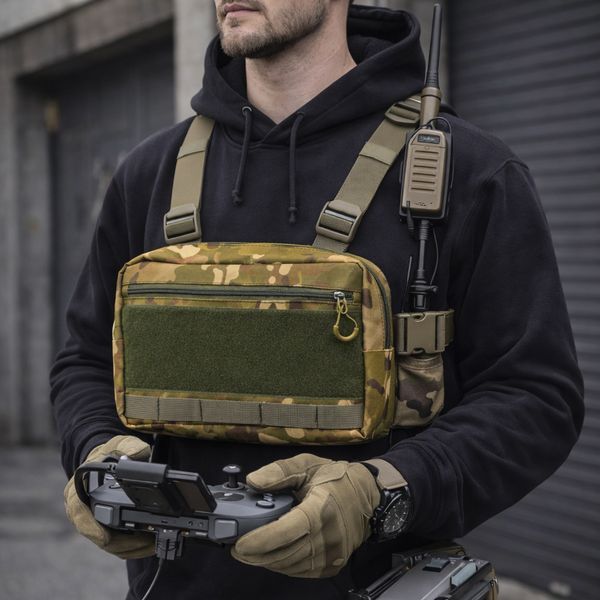 Тактична нагрудна сумка Multicam Cordura 1000D з MOLLE та патч-панеллю, 5 кишень, 30&times;20&times;8 см ws18155 фото