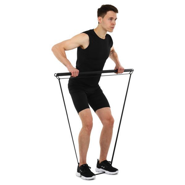 Палиця-тренажер PORTABLE RESISTANCE WEIGHT BAND BAR EZOUS R-01 чорний-фіолетовий R-01 фото