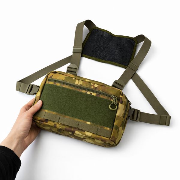 Тактична нагрудна сумка Multicam Cordura 1000D з MOLLE та патч-панеллю, 5 кишень, 30&times;20&times;8 см ws18155 фото