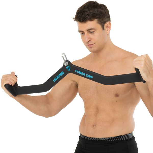 Рукоятка для тяги с широким хватом Wide Grip нескользящее покрытие LiveUp LP8328 85см черный LP8328 фото