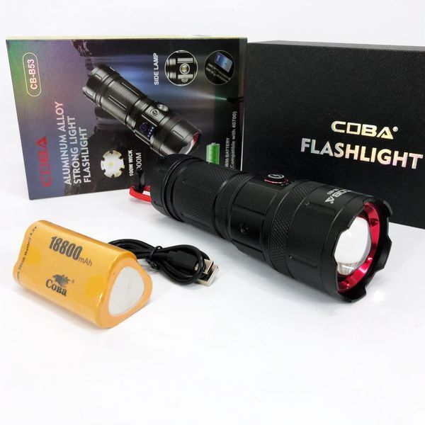 Фонарь CB-B53-TG, 3х18650, power bank, индикация заряда, Фонарик светодиодный для туриста сверхмощный ws84868 фото