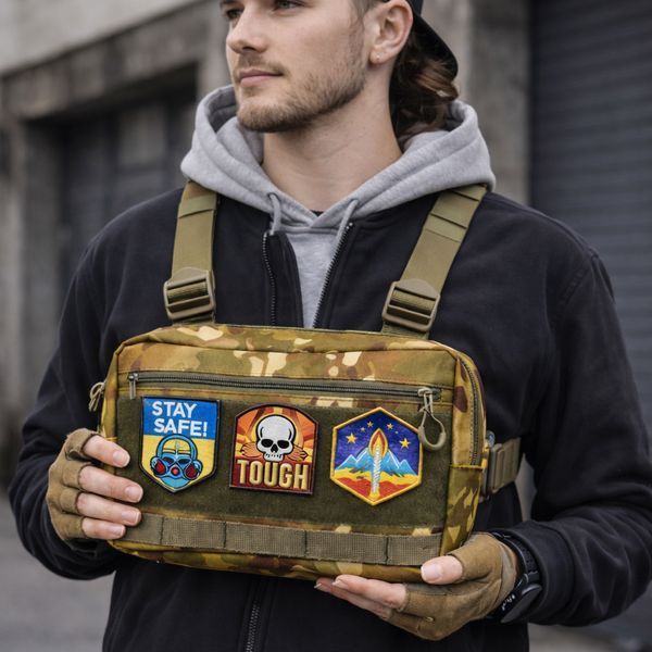 Тактична нагрудна сумка Multicam Cordura 1000D з MOLLE та патч-панеллю, 5 кишень, 30&times;20&times;8 см ws18155 фото
