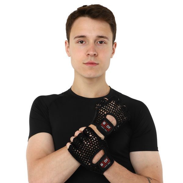Перчатки спортивные кожаные BODY SCULPTURE WorkOut BJBW-83-H S-XL черный L BJBW-83-H фото