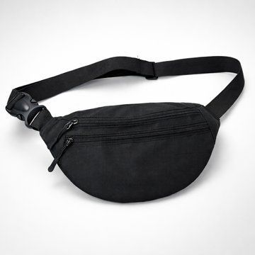 Мужская/женская бананка с Cordura 1000D, черная, 3 отделения, водоотталкивающая ws28557 фото